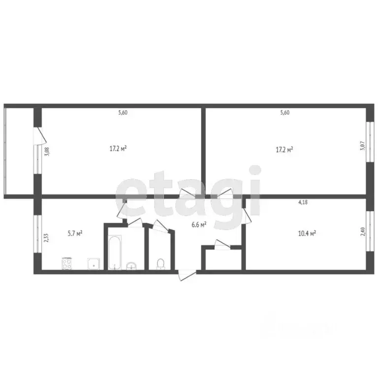 3-к кв. Камчатский край, Петропавловск-Камчатский ул. Абеля, 39 (61.6 ... - Фото 2