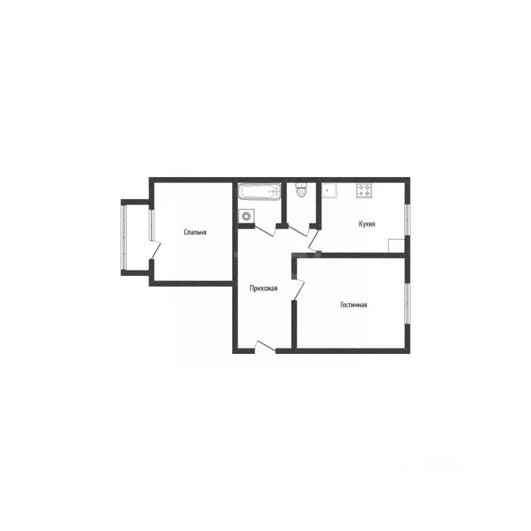 2-к кв. Смоленская область, Смоленск ул. Чернышевского, 5 (50.9 м) - Фото 2