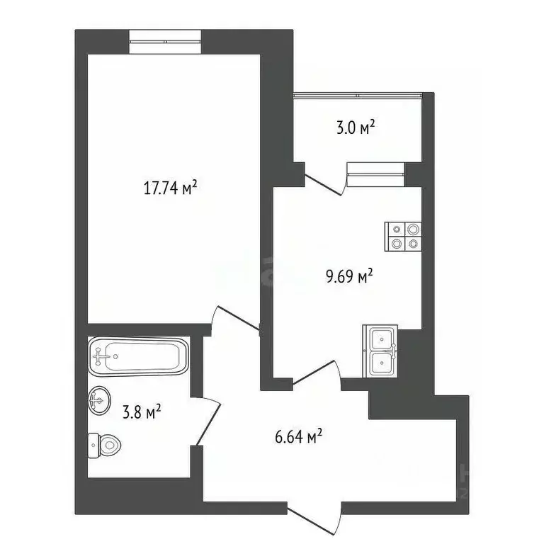 1-к кв. Татарстан, Набережные Челны ул. Николая Иванцова, 7 (39.0 м) - Фото 0