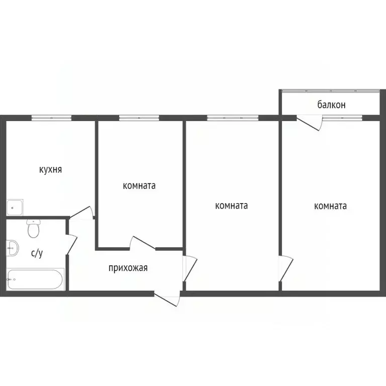3-к кв. Красноярский край, Красноярск ул. Горького, 34 (56.0 м) - Фото 2