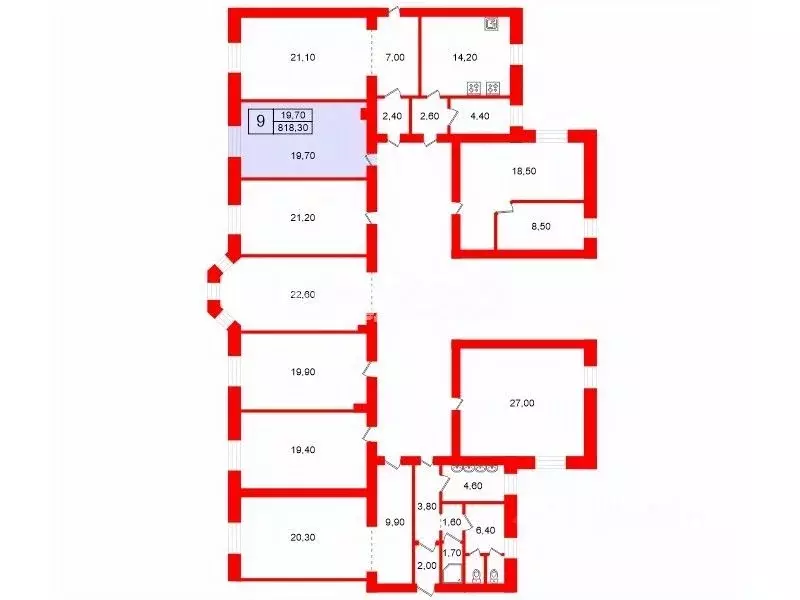 Комната Санкт-Петербург ул. Ленсовета, 5 (19.7 м) - Фото 2
