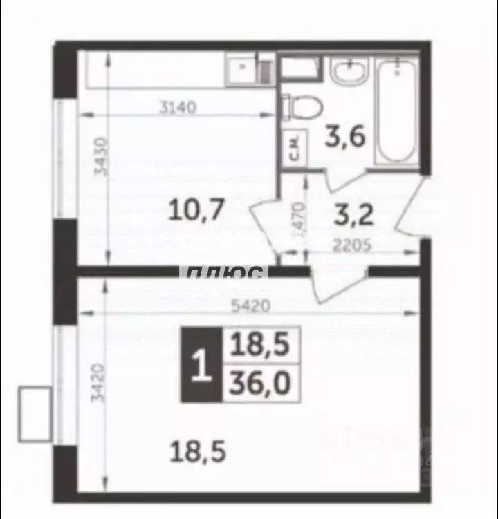 1-к кв. Московская область, Ленинский городской округ, пос. Битца ... - Фото 2