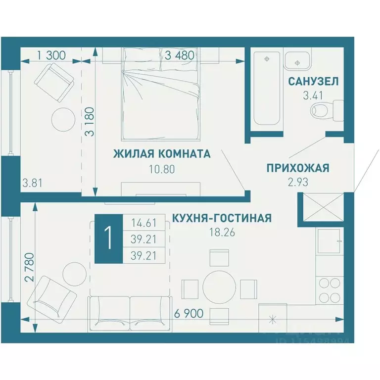 1-к кв. Краснодарский край, Краснодар пос. Березовый, Витаминкомбинат ... - Фото 1