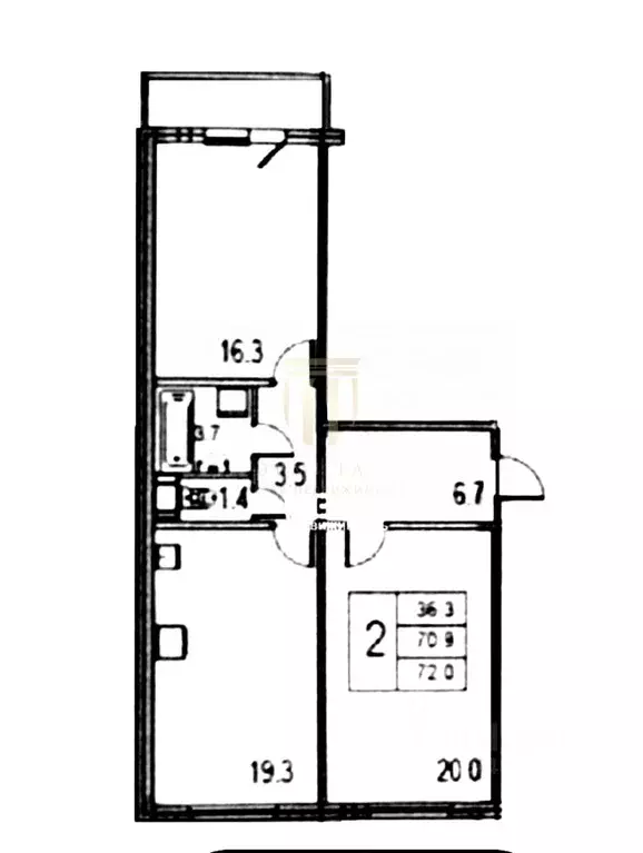 2-к кв. Санкт-Петербург ул. Дыбенко, 4к1 (70.0 м) - Фото 1