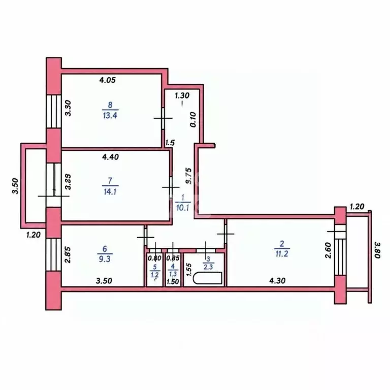 3-к кв. Курская область, Льгов ул. Овечкина, 10А (63.3 м) - Фото 2