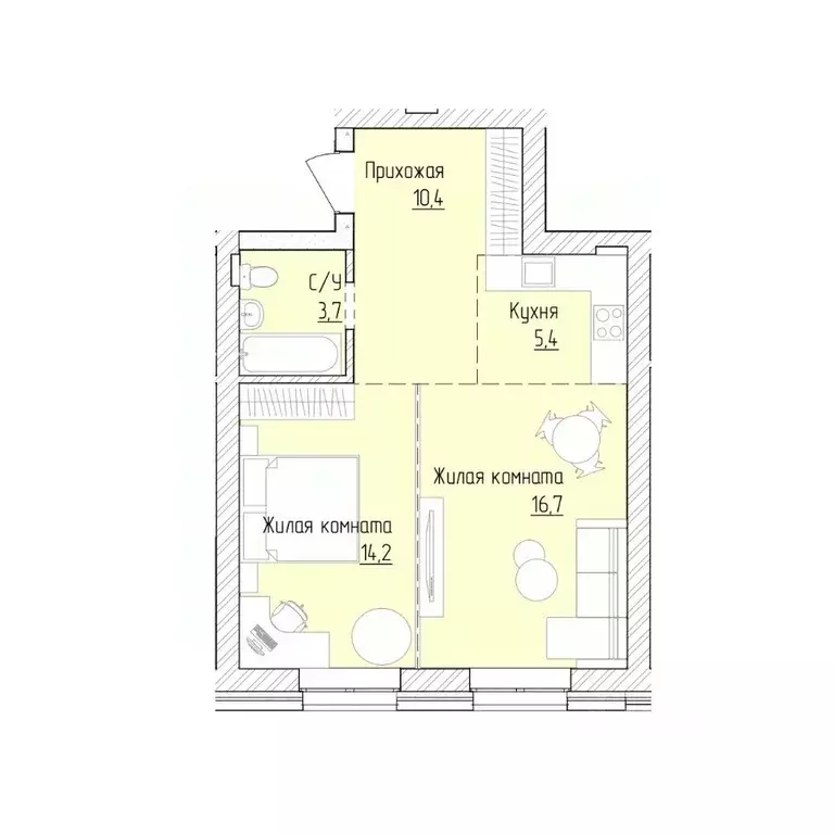 2-к кв. Алтайский край, Барнаул ВРЗ мкр, бул. 9 Января (50.4 м) - Фото 1