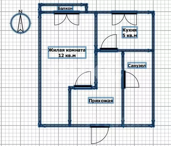 1-к кв. Адыгея, Майкоп Железнодорожная ул. (21.8 м) - Фото 2