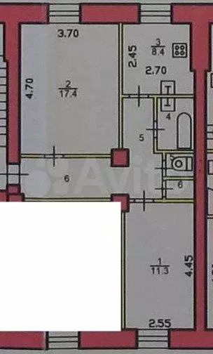 2-к. квартира, 51 м, 2/3 эт. - Фото 0