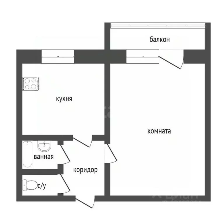 1-к кв. Курганская область, Курган Заозерный жилрайон, 5-й мкр, 34к3 ... - Фото 2