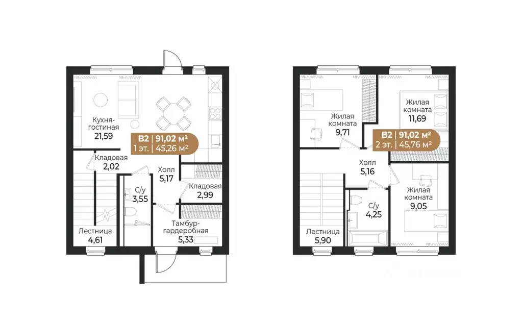Таунхаус в Ленинградская область, Всеволожск ш. Южное (91 м) - Фото 1