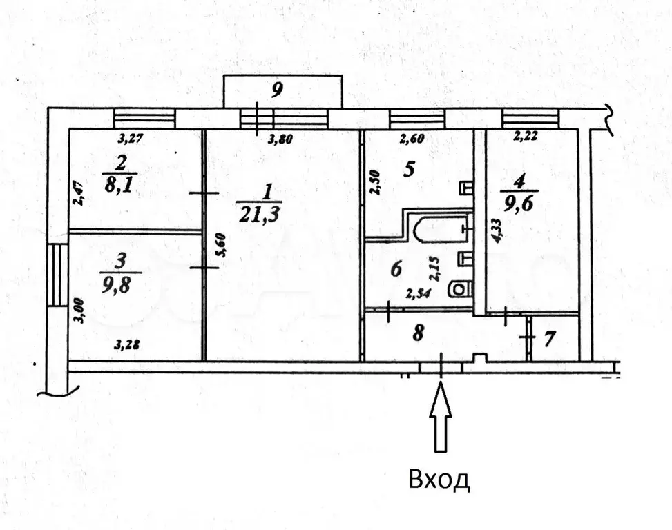 4-к. квартира, 65,4 м, 5/5 эт. - Фото 0