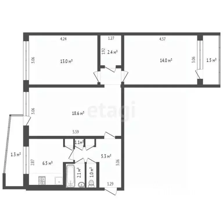 3-к кв. Мордовия, Саранск ул. Коваленко, 35 (64.0 м) - Фото 1