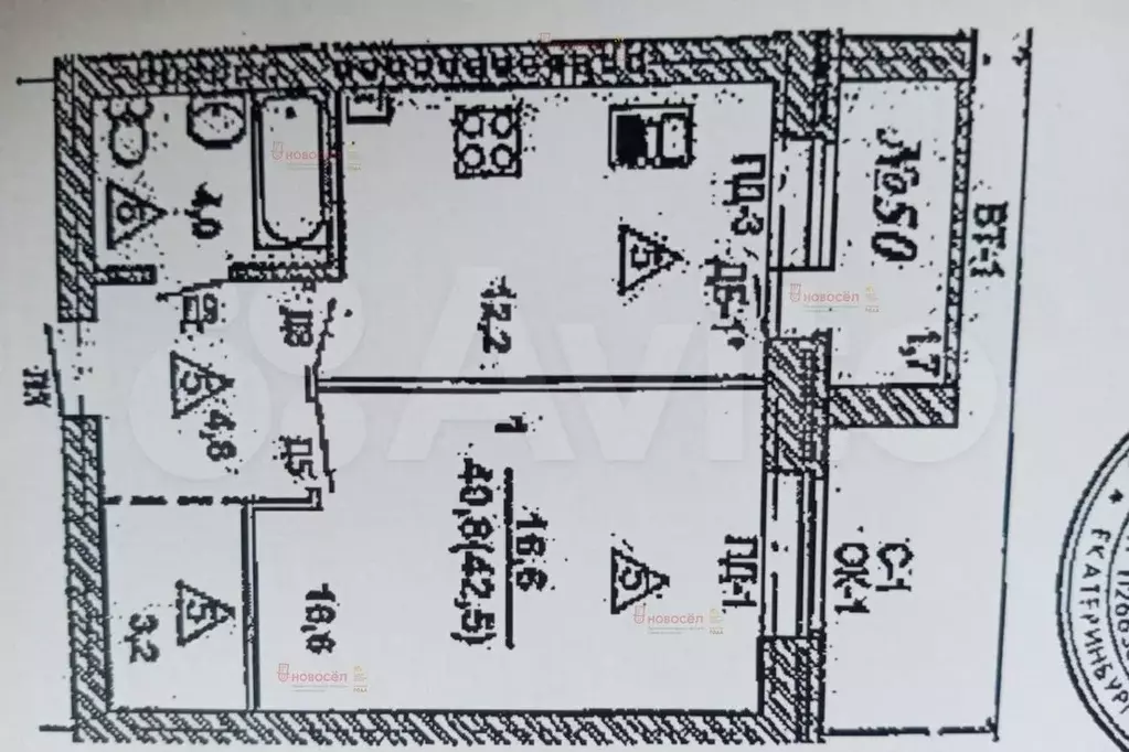 1-к. квартира, 47 м, 3/3 эт. - Фото 0