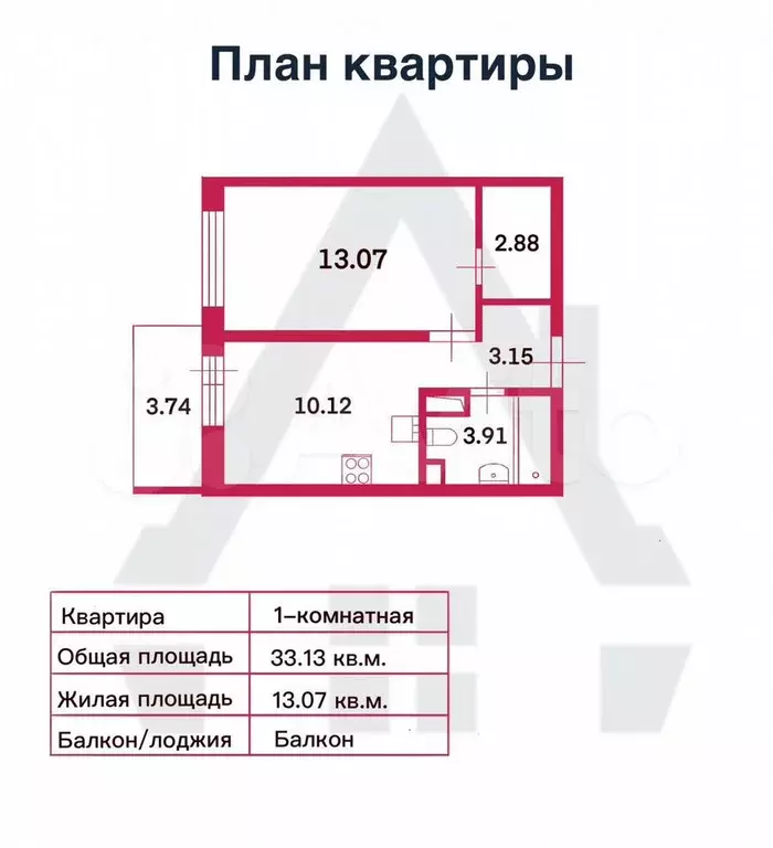 1-к. квартира, 36,9 м, 5/12 эт. - Фото 0