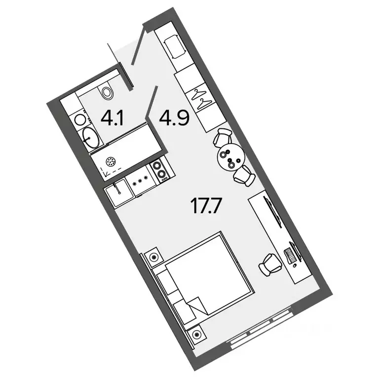 Студия Санкт-Петербург Ташкентская ул., 6к2 (26.0 м) - Фото 0