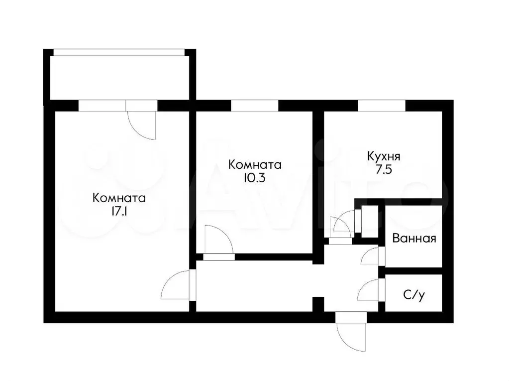 2-к. квартира, 48 м, 5/9 эт. - Фото 0