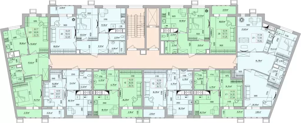 2-к кв. Белгородская область, Белгород ул. Игоря Чернухина (76.82 м) - Фото 2
