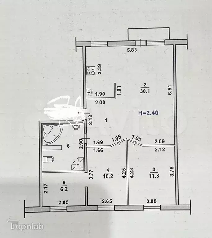 4-к. квартира, 75,2 м, 3/5 эт. - Фото 0