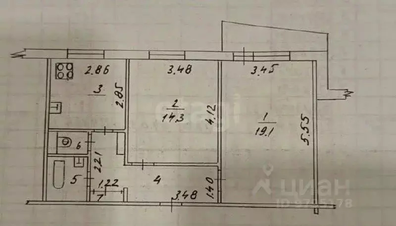 2-к кв. Татарстан, Казань ул. Адоратского, 35 (53.0 м) - Фото 2