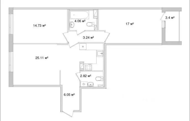 2-к кв. Санкт-Петербург Белоостровская ул., 10к2 (76.0 м) - Фото 0