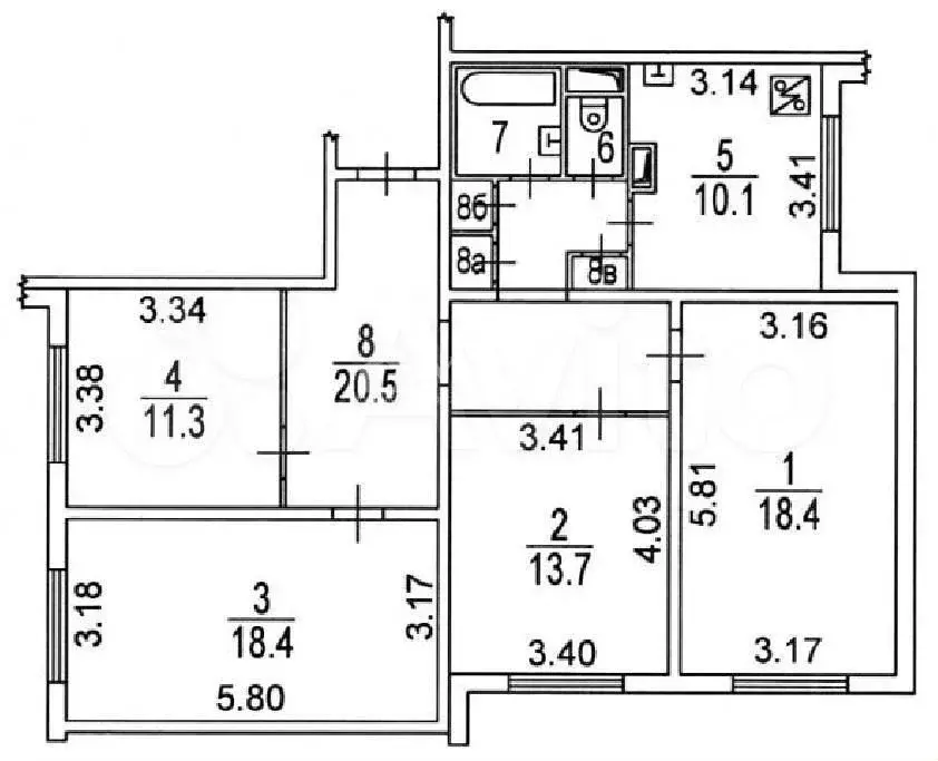 1-к. квартира, 50 м, 8/22 эт. - Фото 0