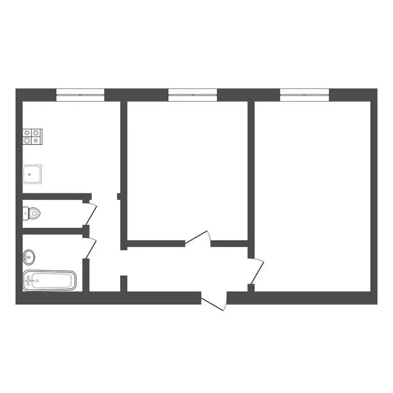 2-комнатная квартира: посёлок Стахановский, 5 (42.2 м) - Фото 0