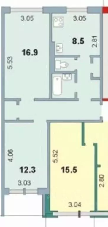 2-к кв. Мурманская область, Мурманск ул. Героев Рыбачьего, 34 (54.3 м) - Фото 0