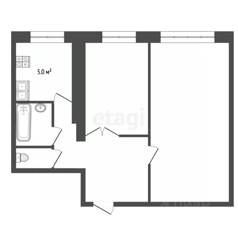 2-к кв. Самарская область, Самара Ново-Садовая ул., 38 (43.6 м) - Фото 2