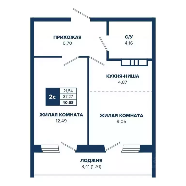 2-к кв. Новосибирская область, Новосибирск Знаменский кв-л,  (40.68 м) - Фото 0