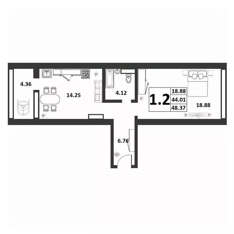 1-к кв. Новгородская область, Великий Новгород ул. Якова Павлова, 15 ... - Фото 1