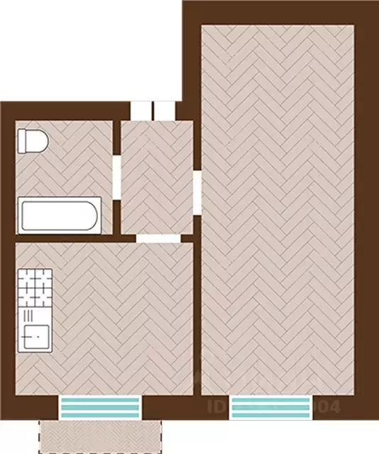 1-к кв. Калининградская область, Гурьевский муниципальный округ, пос. ... - Фото 1