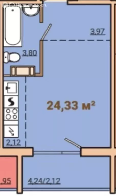 Квартира-студия: Красное Поле, улица Героя Советского Союза Шкенёва, ... - Фото 1