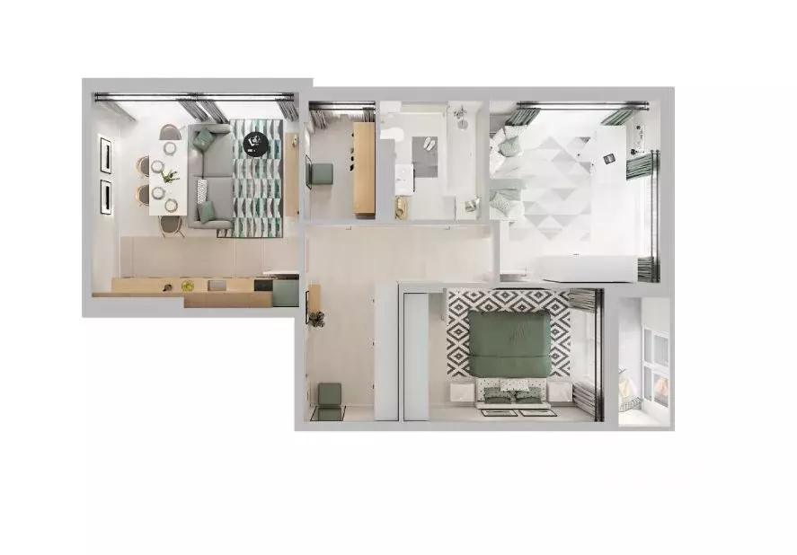 2-к кв. Калининградская область, Светлогорск пос. Отрадное,  (64.92 м) - Фото 1