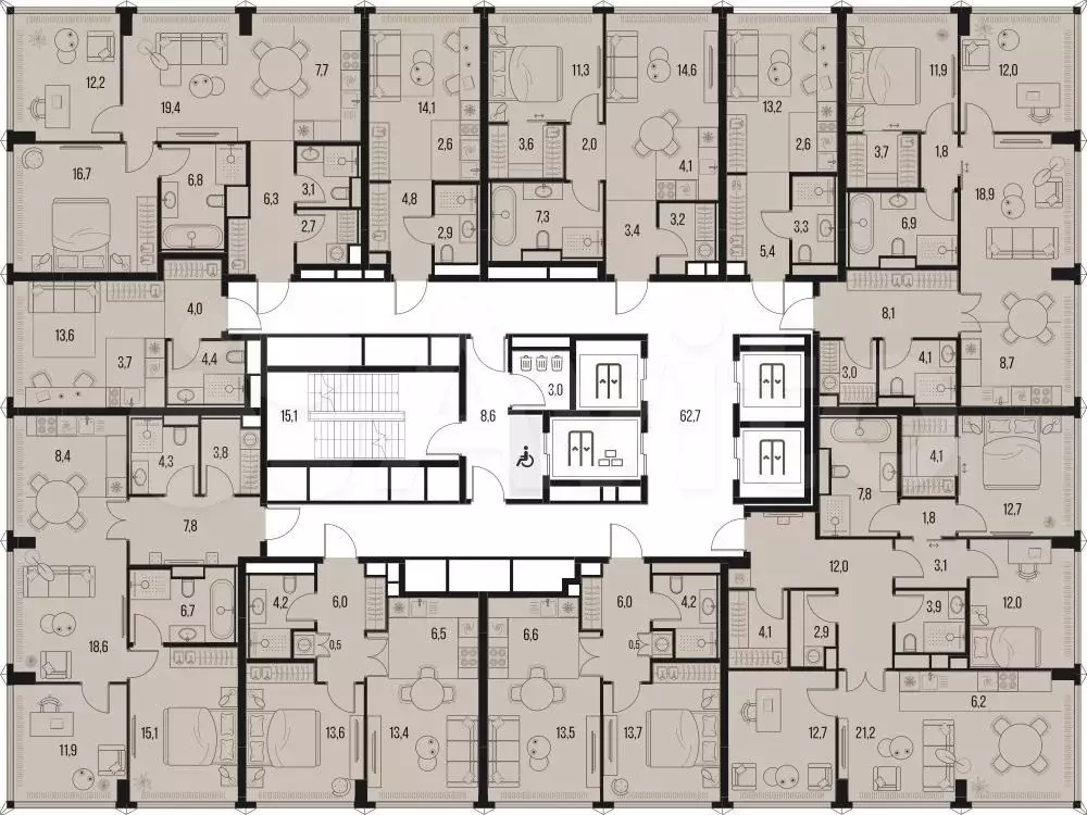 3-к. квартира, 79,1 м, 17/26 эт. - Фото 1