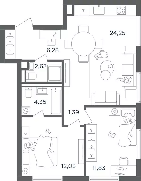 2-комнатная квартира: Москва, ЖК Ультима Сити (62.76 м) - Фото 0