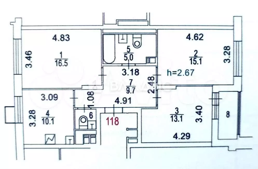 3-к. квартира, 72,7 м, 20/22 эт. - Фото 1