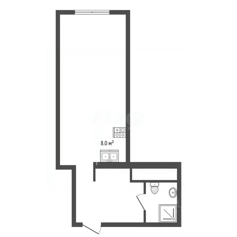 Студия Крым, Ялта ул. Блюхера, 19 (39.0 м) - Фото 2