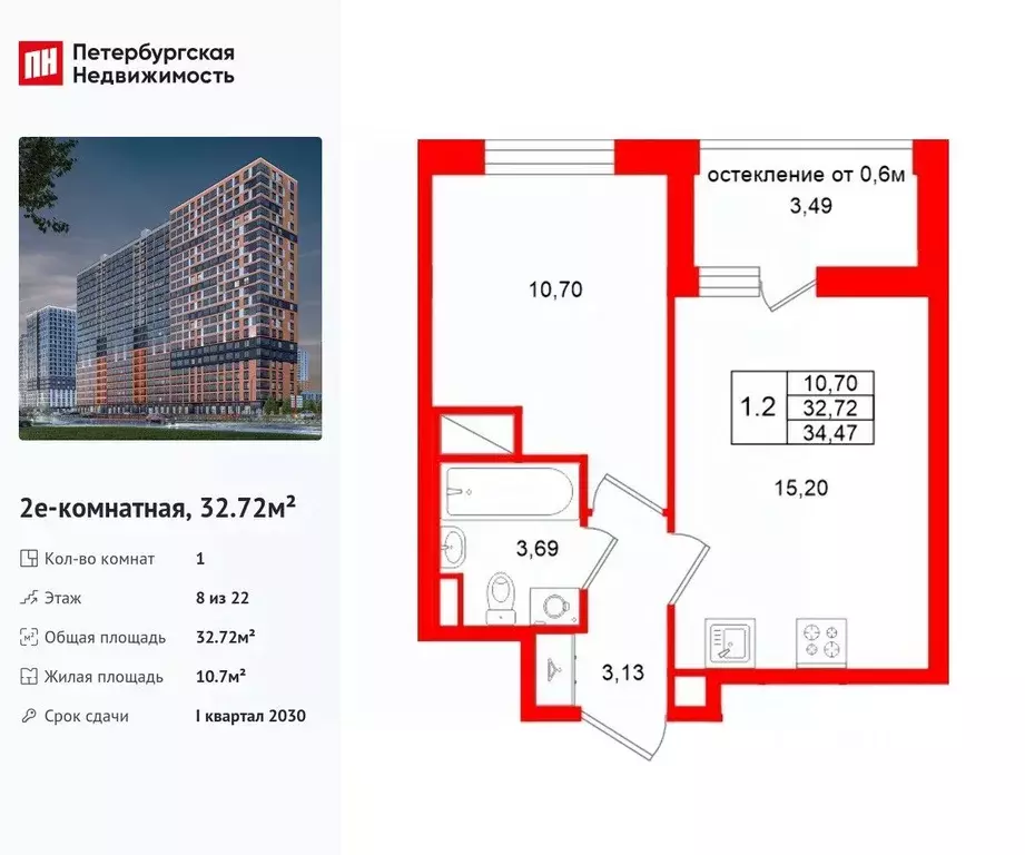 1-к кв. Ленинградская область, Всеволожский район, Свердловское ... - Фото 1