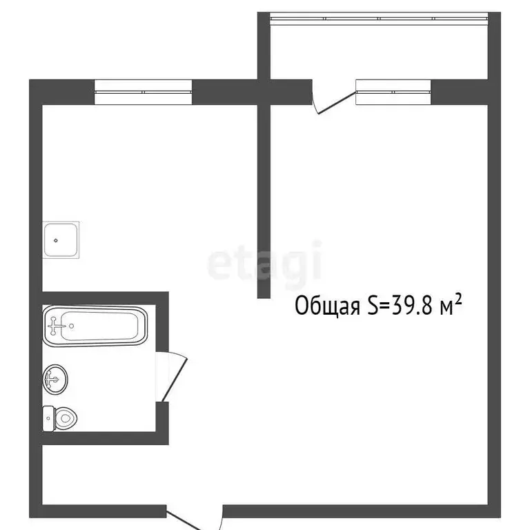 Квартира-студия: Новосибирск, улица Александра Чистякова, 22/3 (39.8 ... - Фото 0