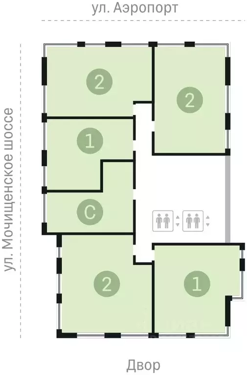 Студия Новосибирская область, Новосибирск ул. Аэропорт, 23/1 (38.21 м) - Фото 1