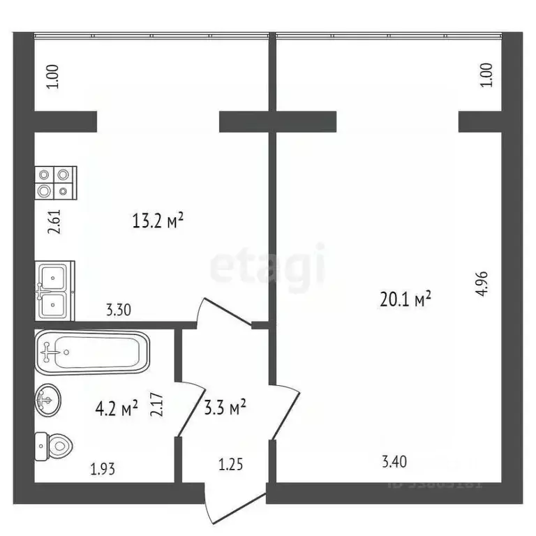 1-к кв. Ростовская область, Таганрог ул. Шевченко, 173 (41.0 м) - Фото 2