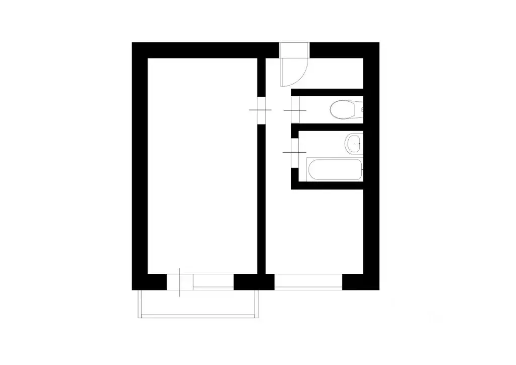 1-к кв. Тульская область, Тула проезд Батищева, 1 (31.9 м) - Фото 1