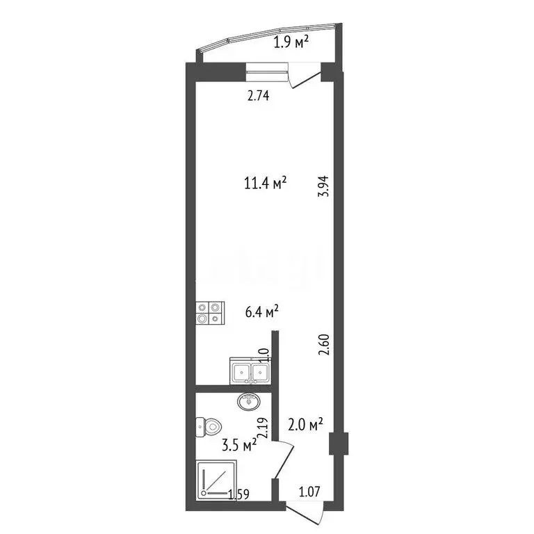 Квартира-студия: Якутск, улица Пояркова, 18 (23.3 м) - Фото 1