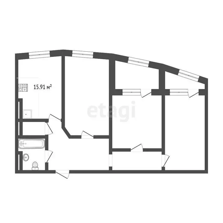 3-комнатная квартира: Тюмень, Профсоюзная улица, 56 (102.6 м) - Фото 1
