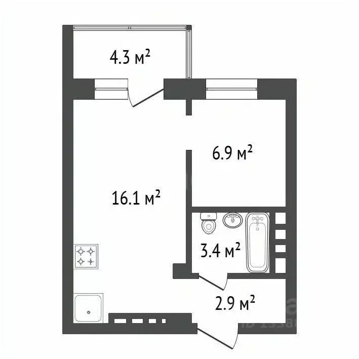 2-к кв. Красноярский край, Красноярск ул. Лесников, 27 (29.0 м) - Фото 2