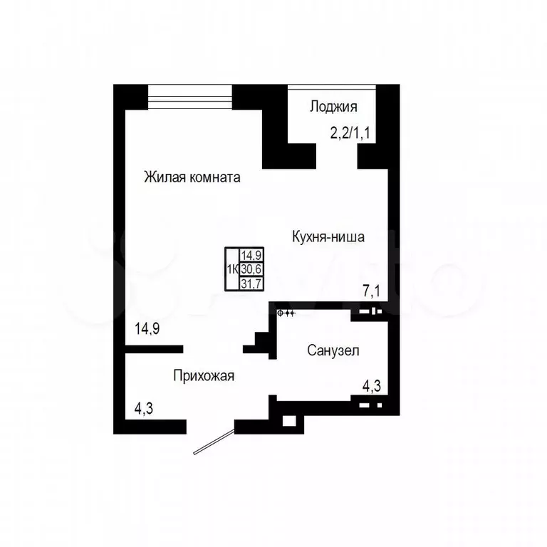 Квартира-студия, 32 м, 3/19 эт. - Фото 0