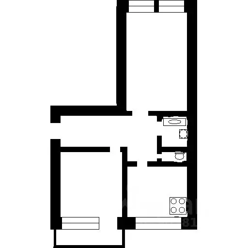 2-к кв. Татарстан, Нижнекамск ул. Кайманова, 11 (46.0 м) - Фото 1