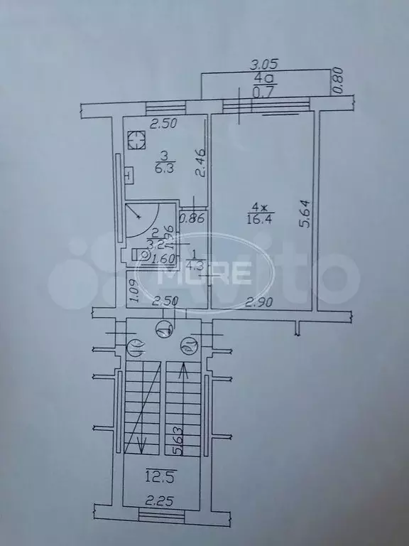 1-к. квартира, 30 м, 4/5 эт. - Фото 0