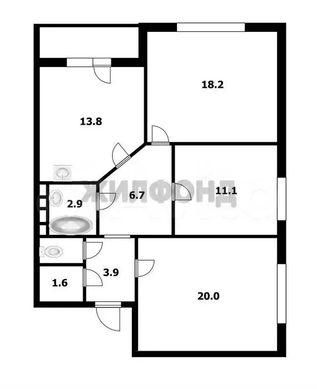 3-к. квартира, 79,4 м, 5/10 эт. - Фото 0