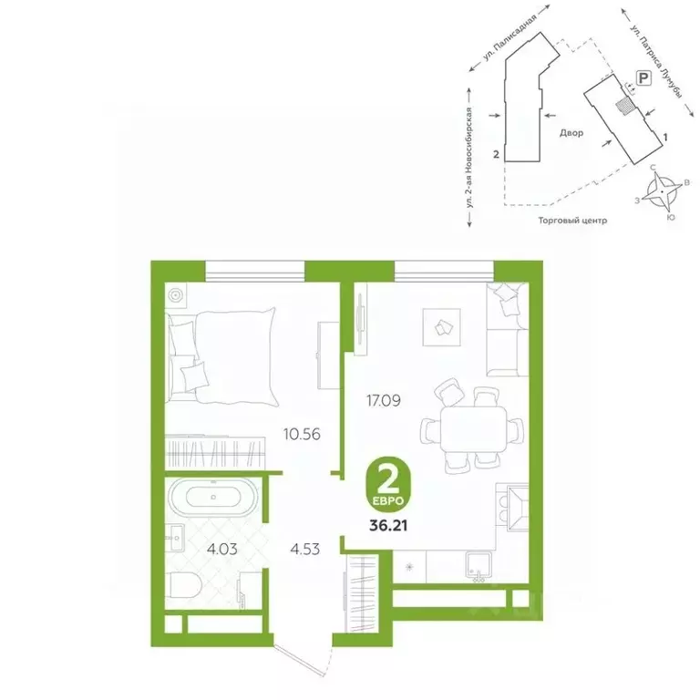 2-к кв. Свердловская область, Екатеринбург ул. Патриса Лумумбы, 4А ... - Фото 0